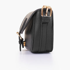 Black east-west shoulder bag