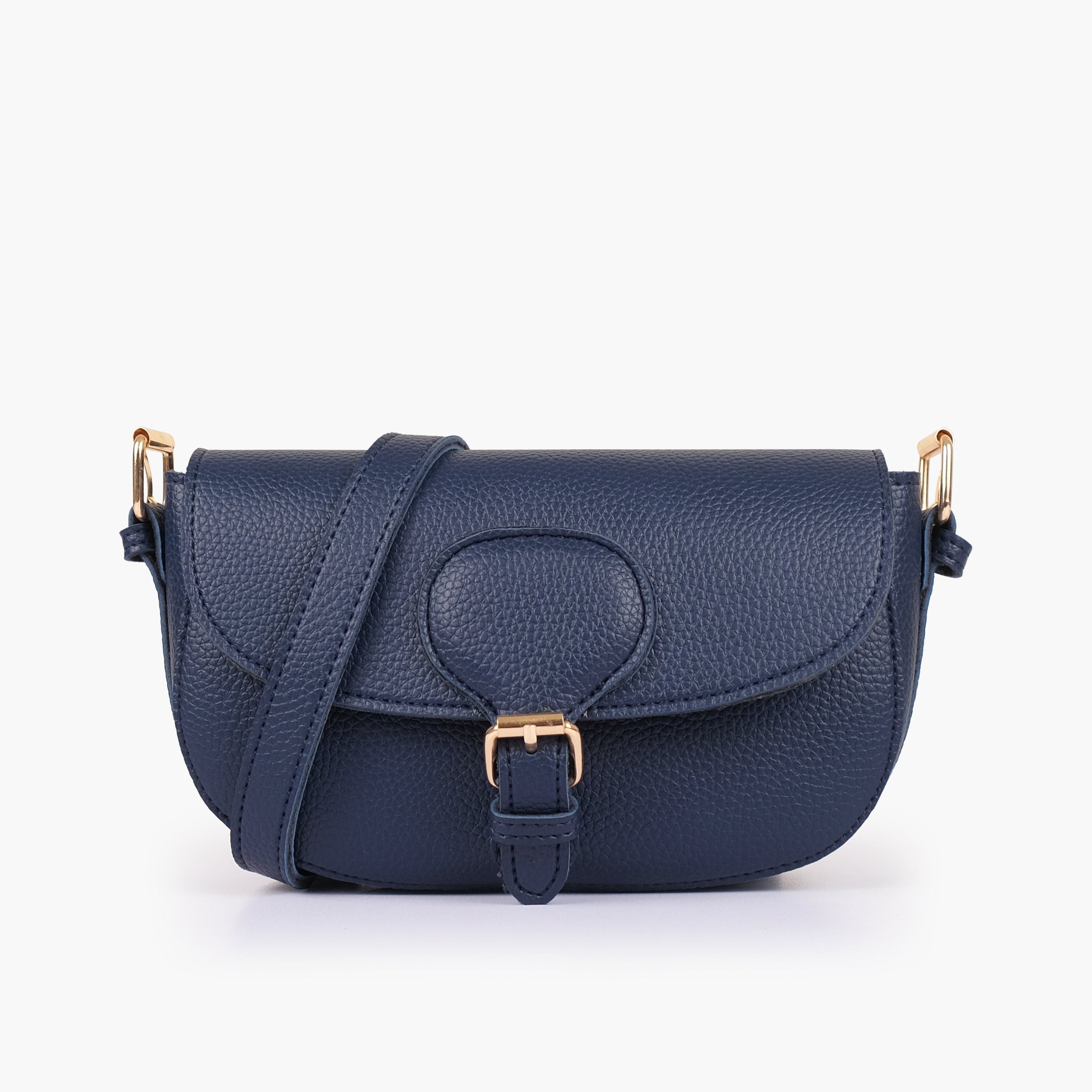Blue east-west shoulder bag