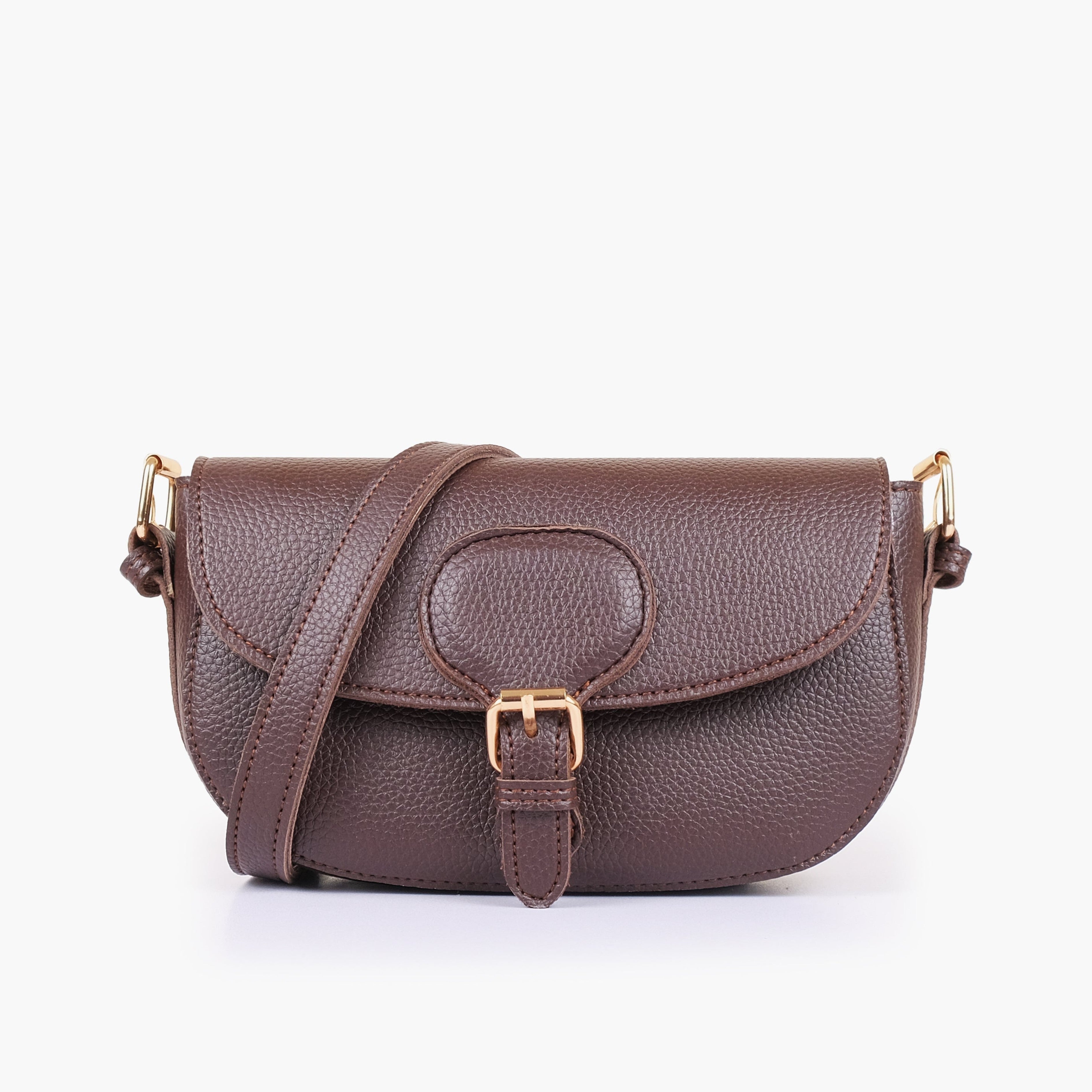 Dark brown east-west shoulder bag