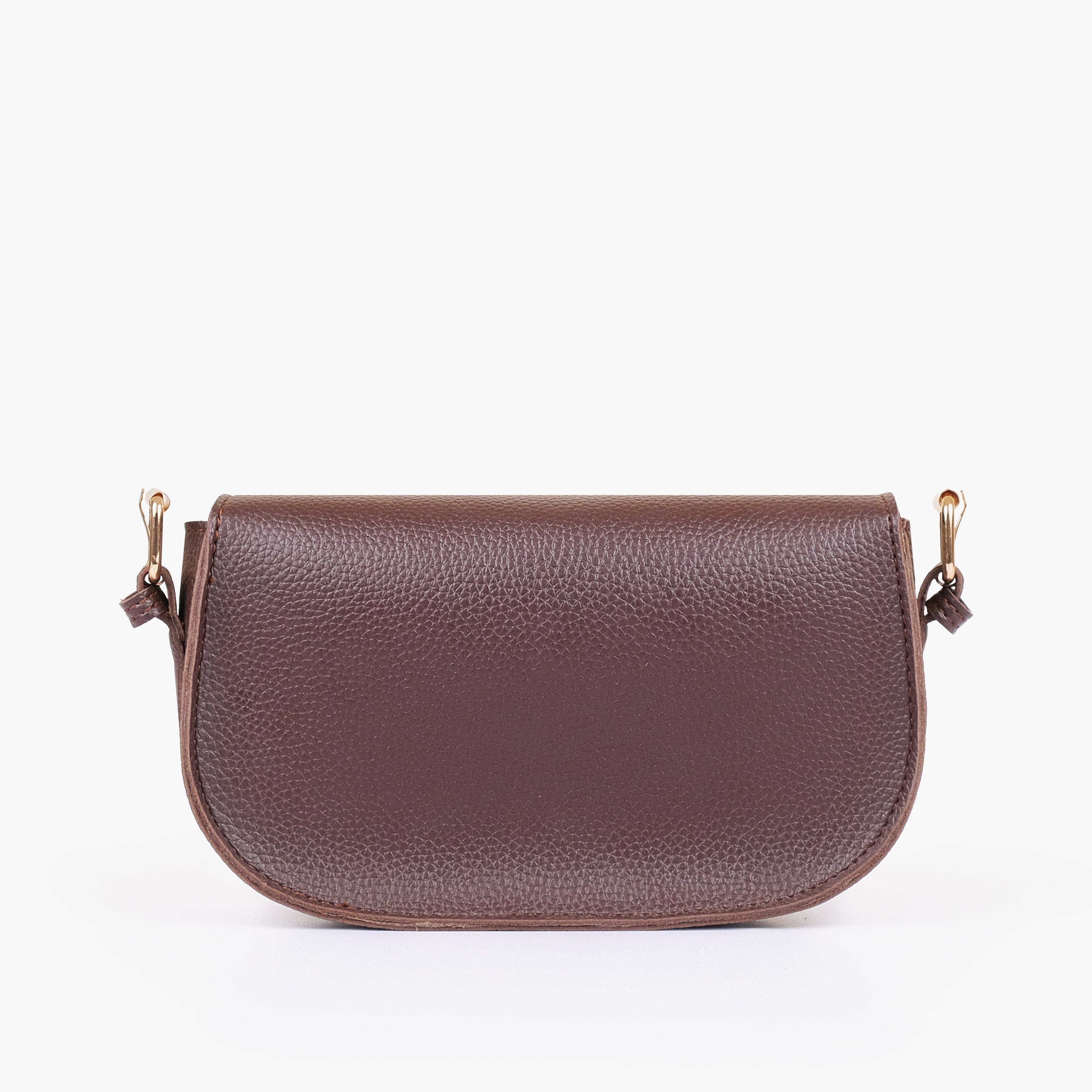 Dark brown east-west shoulder bag