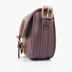 Dark brown east-west shoulder bag
