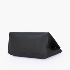 Black front lock top-handle mini bag