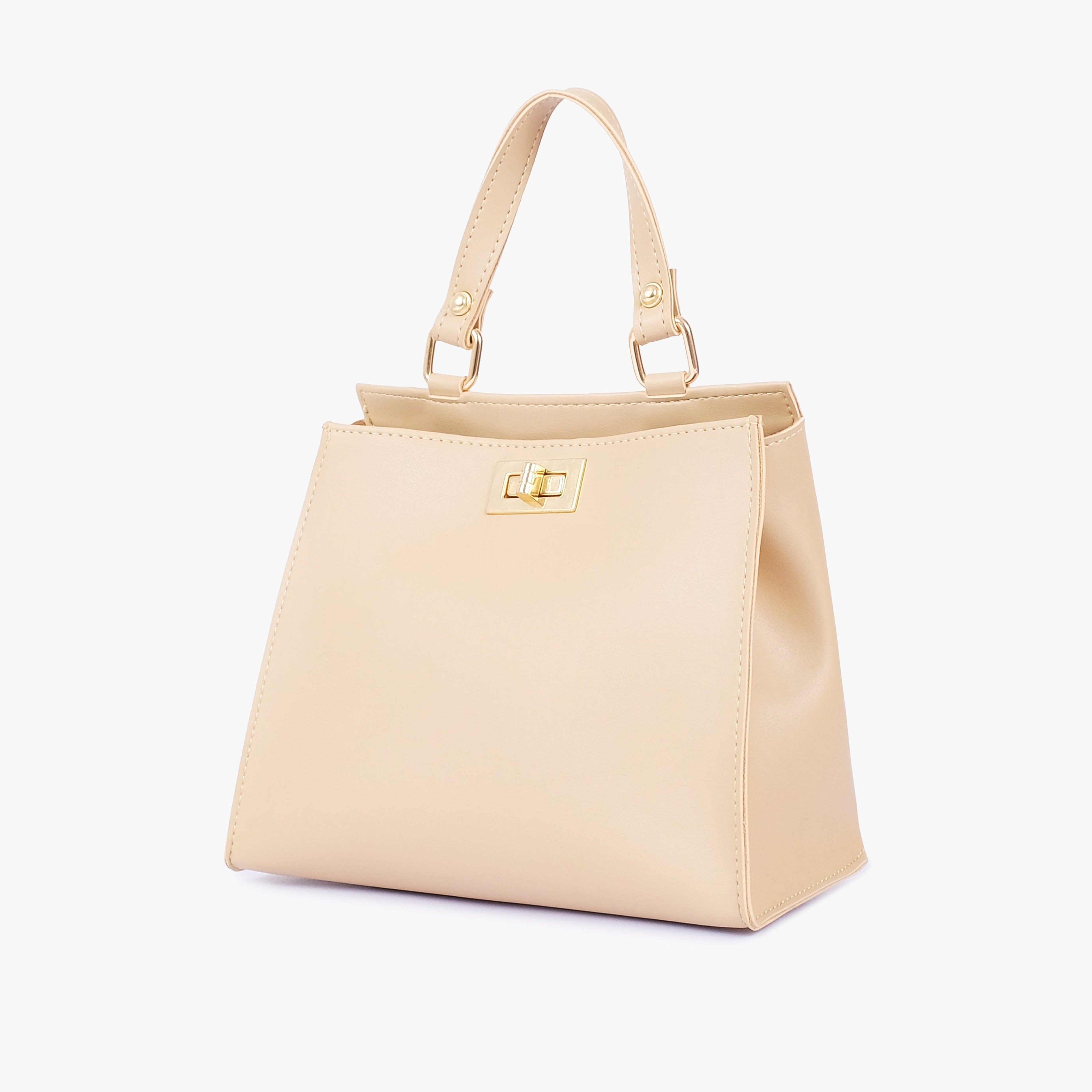 Off-white front lock top-handle mini bag
