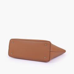 Tan front pocket tote bag