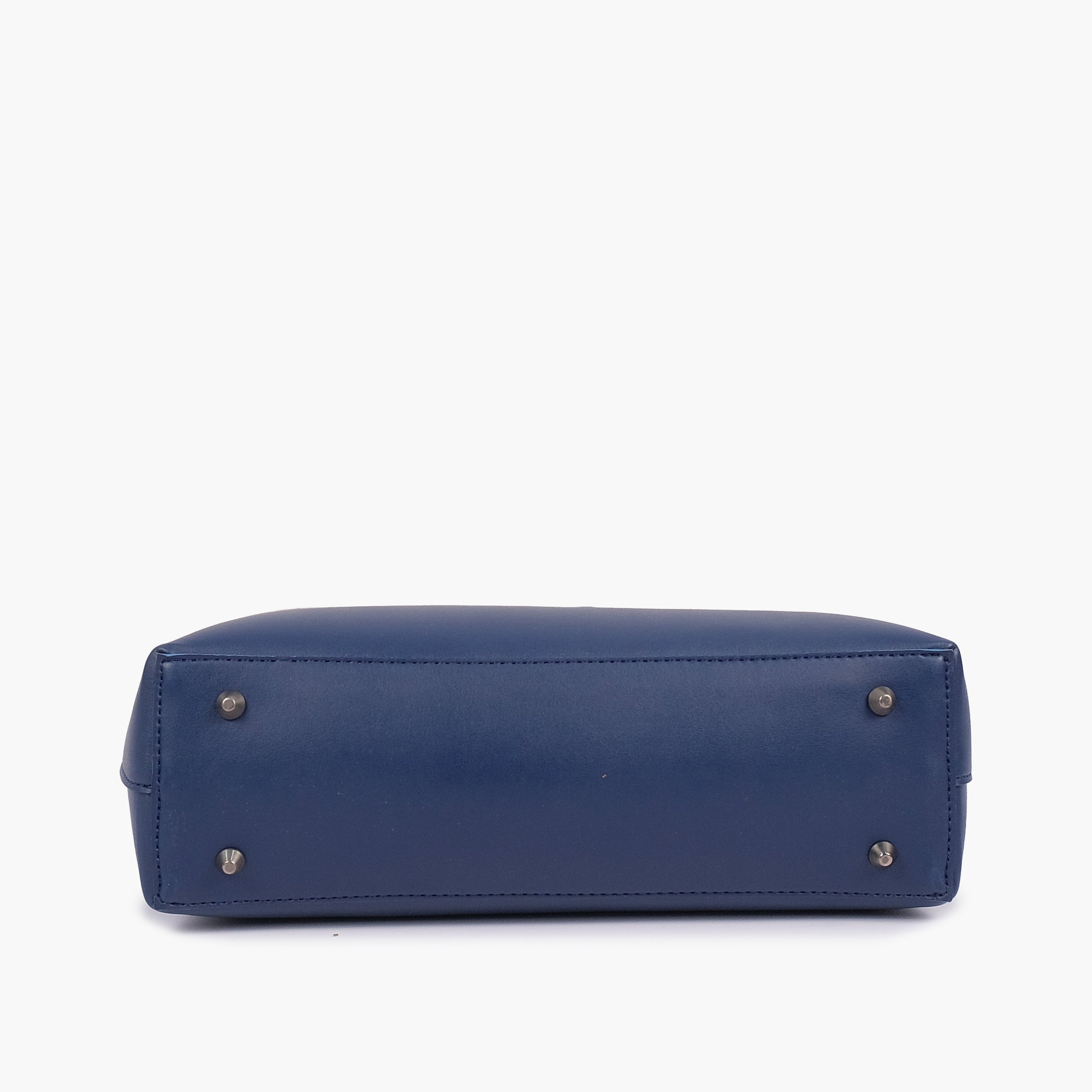 Blue tote bag with detachable pouch