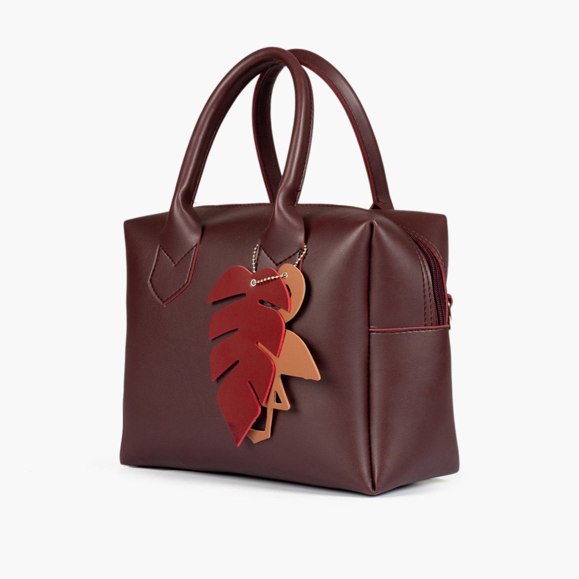 Burgundy mini bowling bag