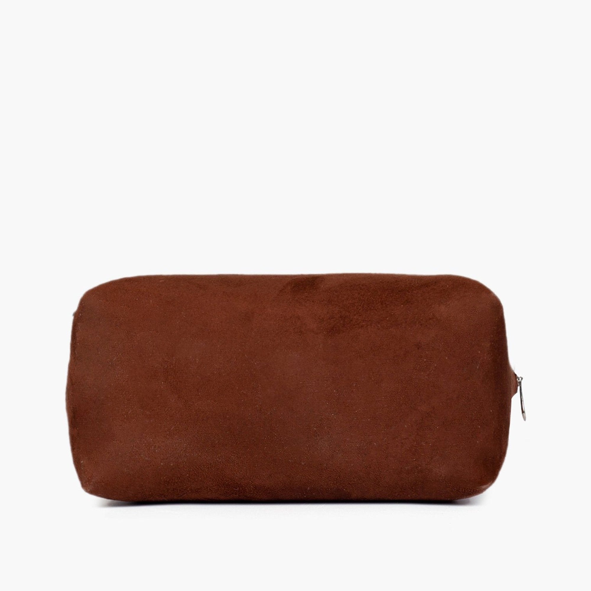Dark brown suede mini bowling bag