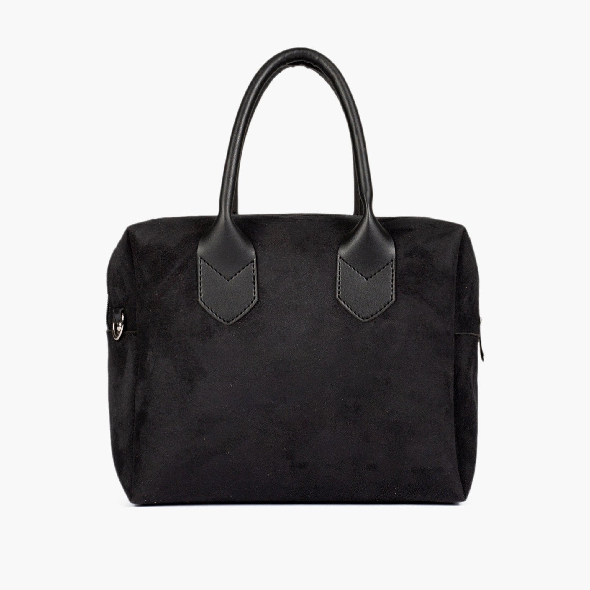 Black suede mini bowling bag
