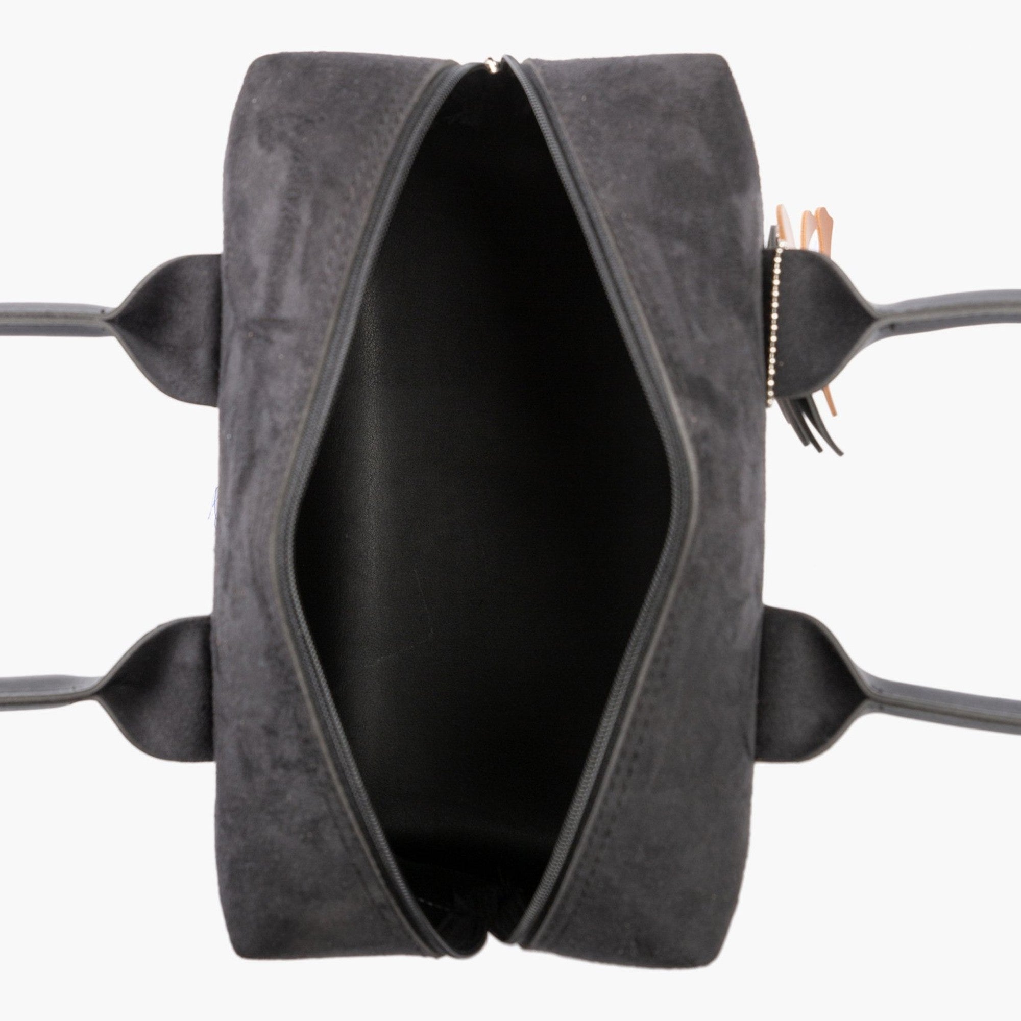 Black suede mini bowling bag