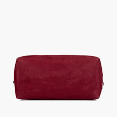 Burgundy suede mini bowling bag