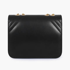 Black houndstooth chain cross-body bag