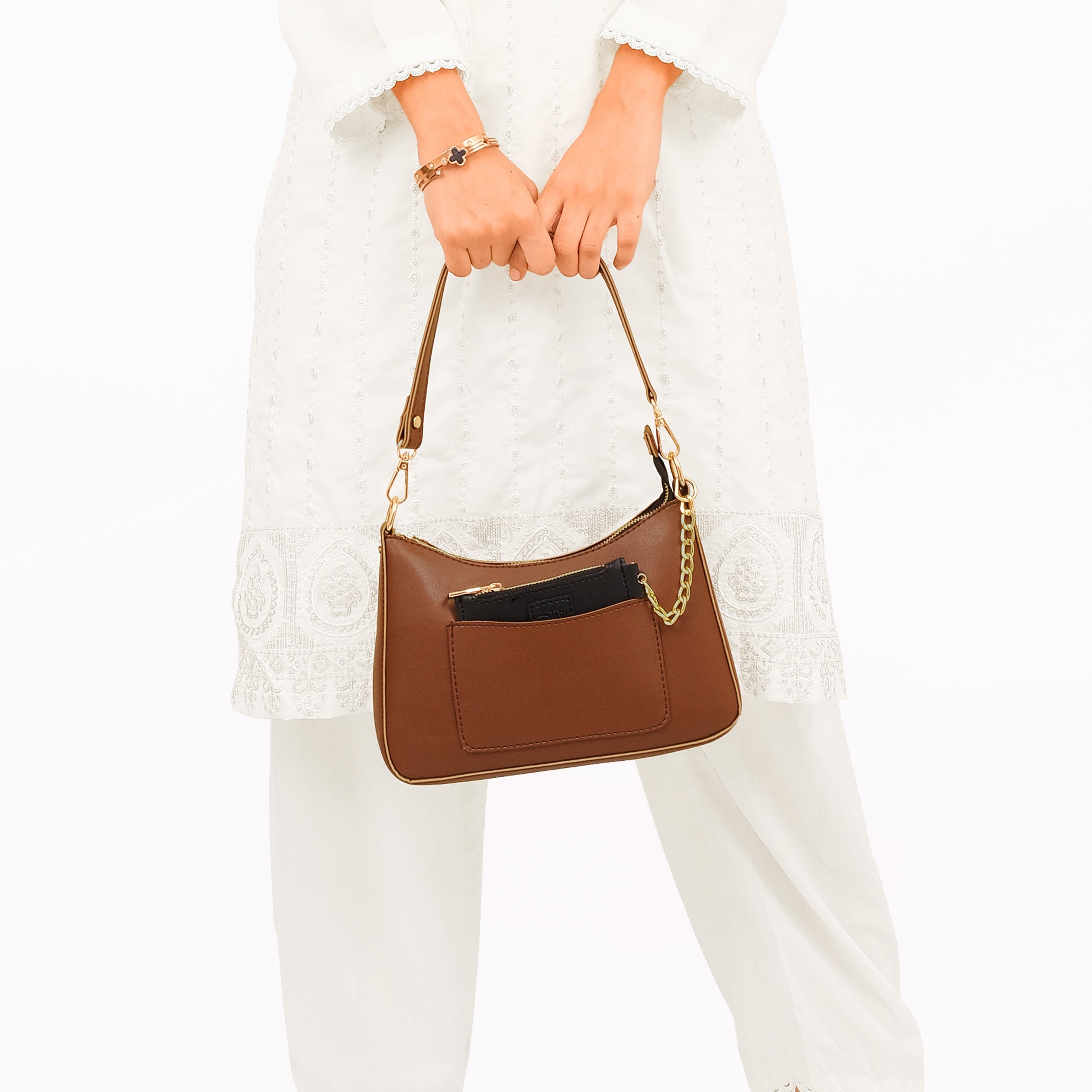 Brown hobo evening bag
