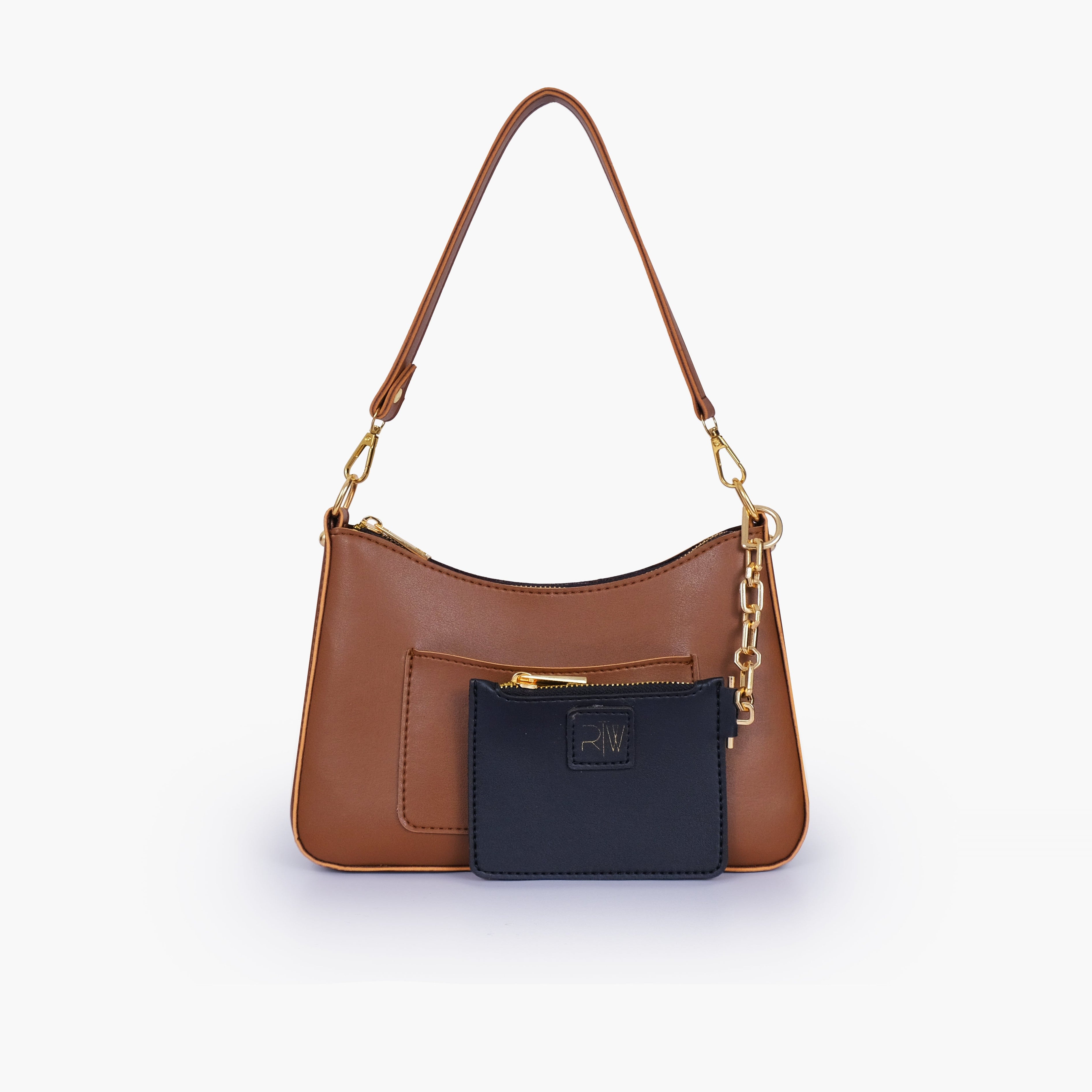 Brown hobo evening bag