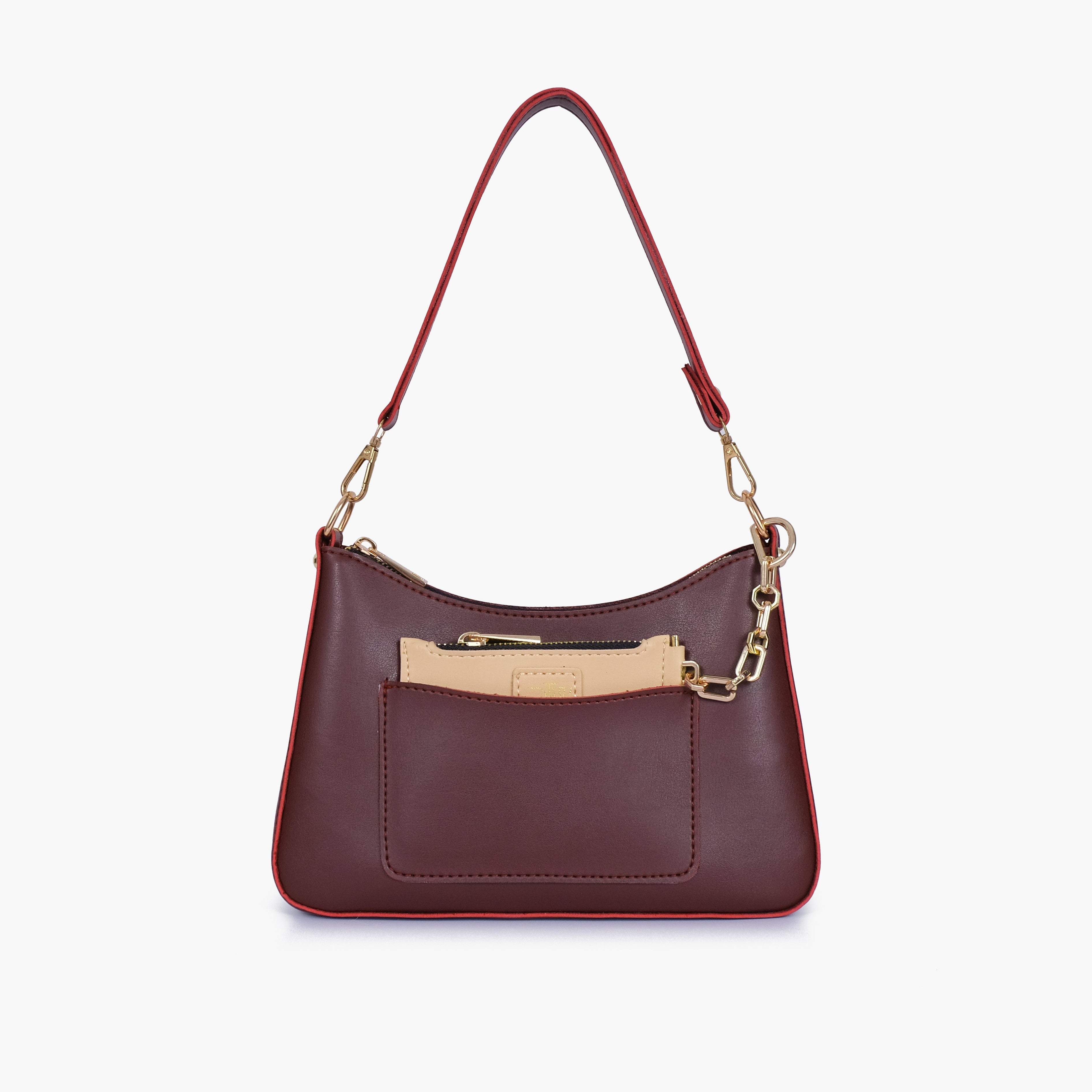 Burgundy hobo evening bag