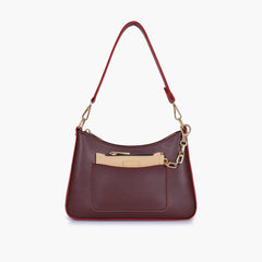 Burgundy hobo evening bag