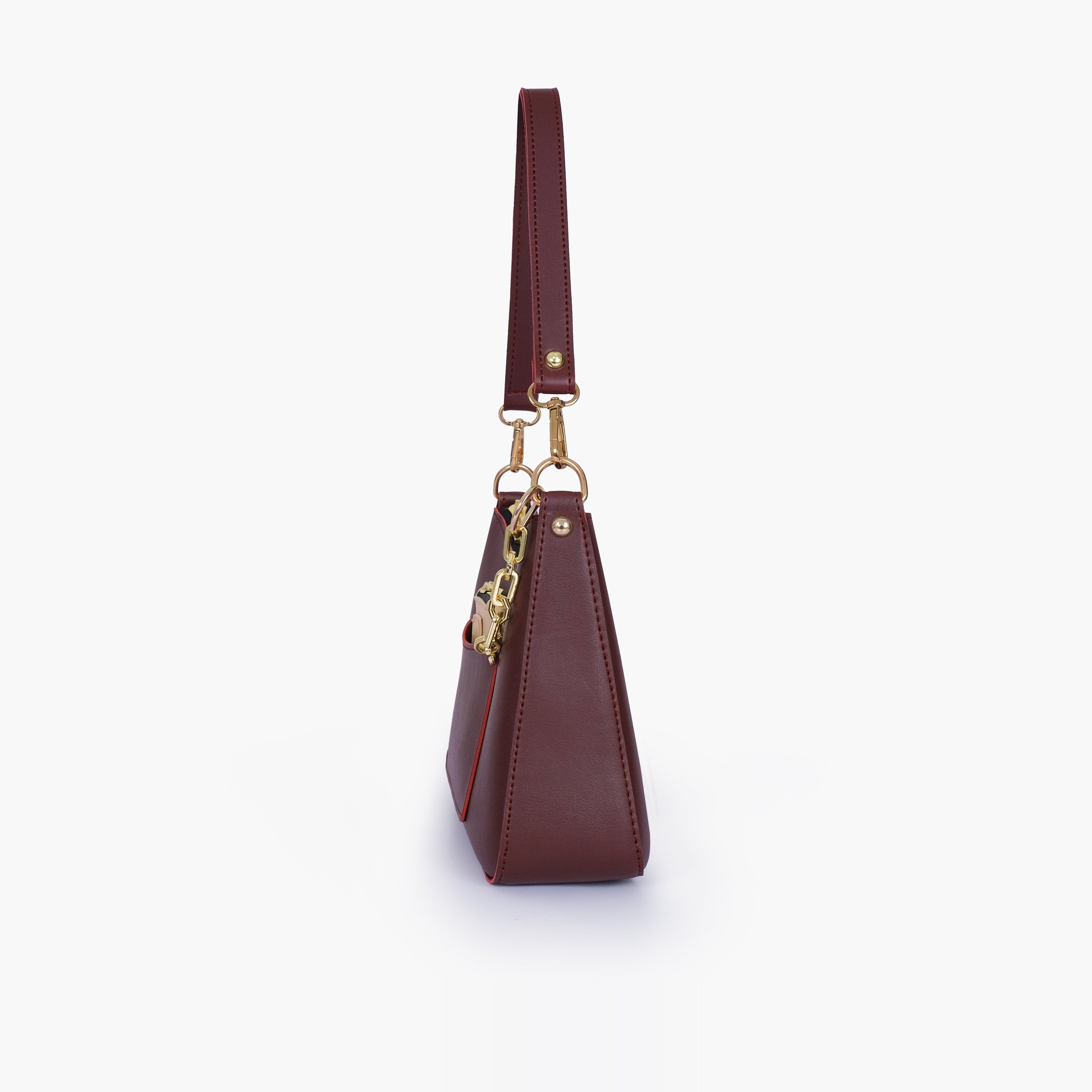 Burgundy hobo evening bag