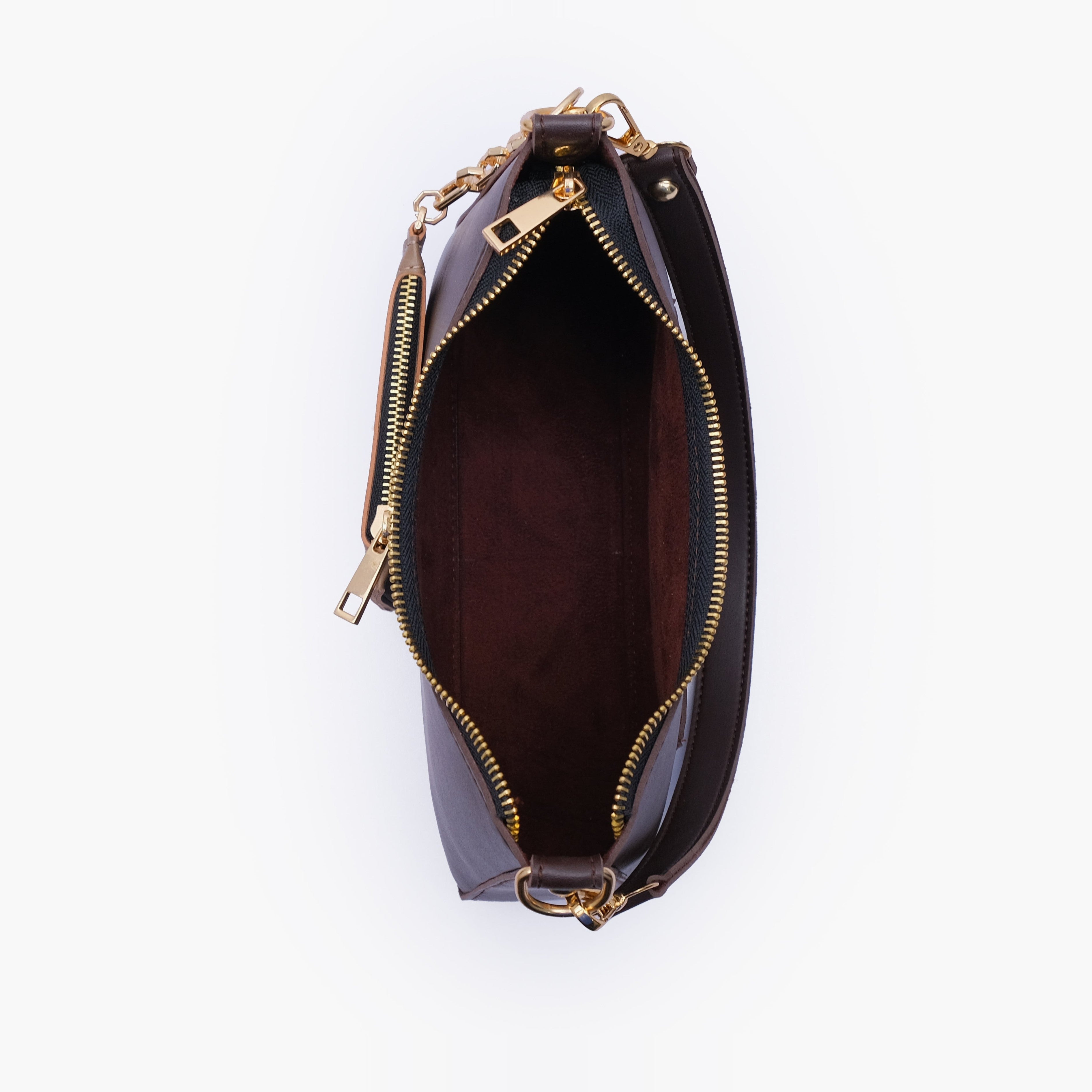Dark brown hobo evening bag