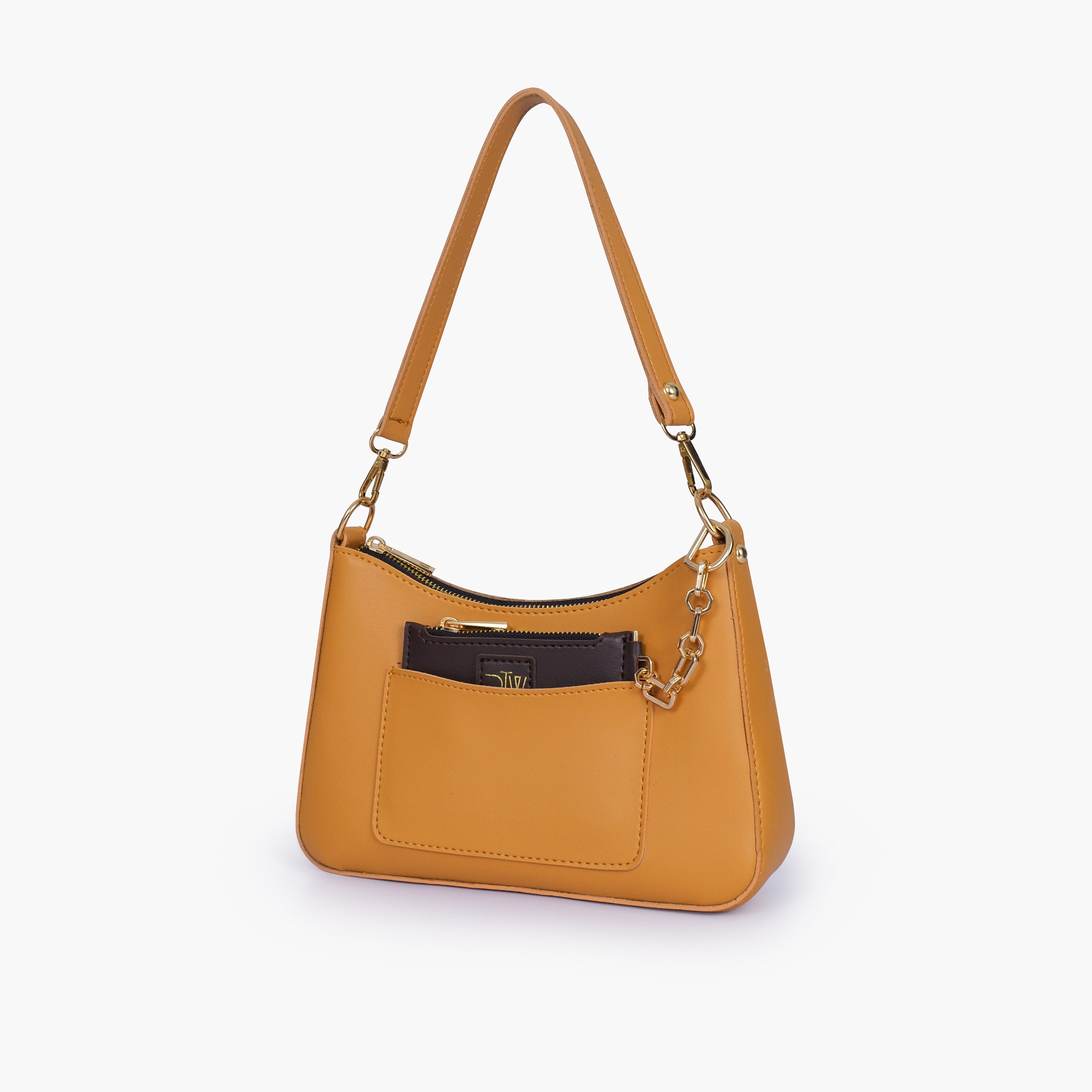 Mustard hobo evening bag