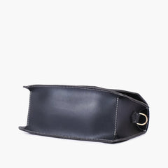 Black half flap cross-body bag