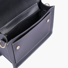 Black half flap cross-body bag