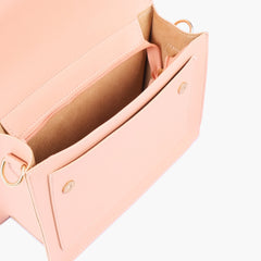 Peach half flap cross-body bag