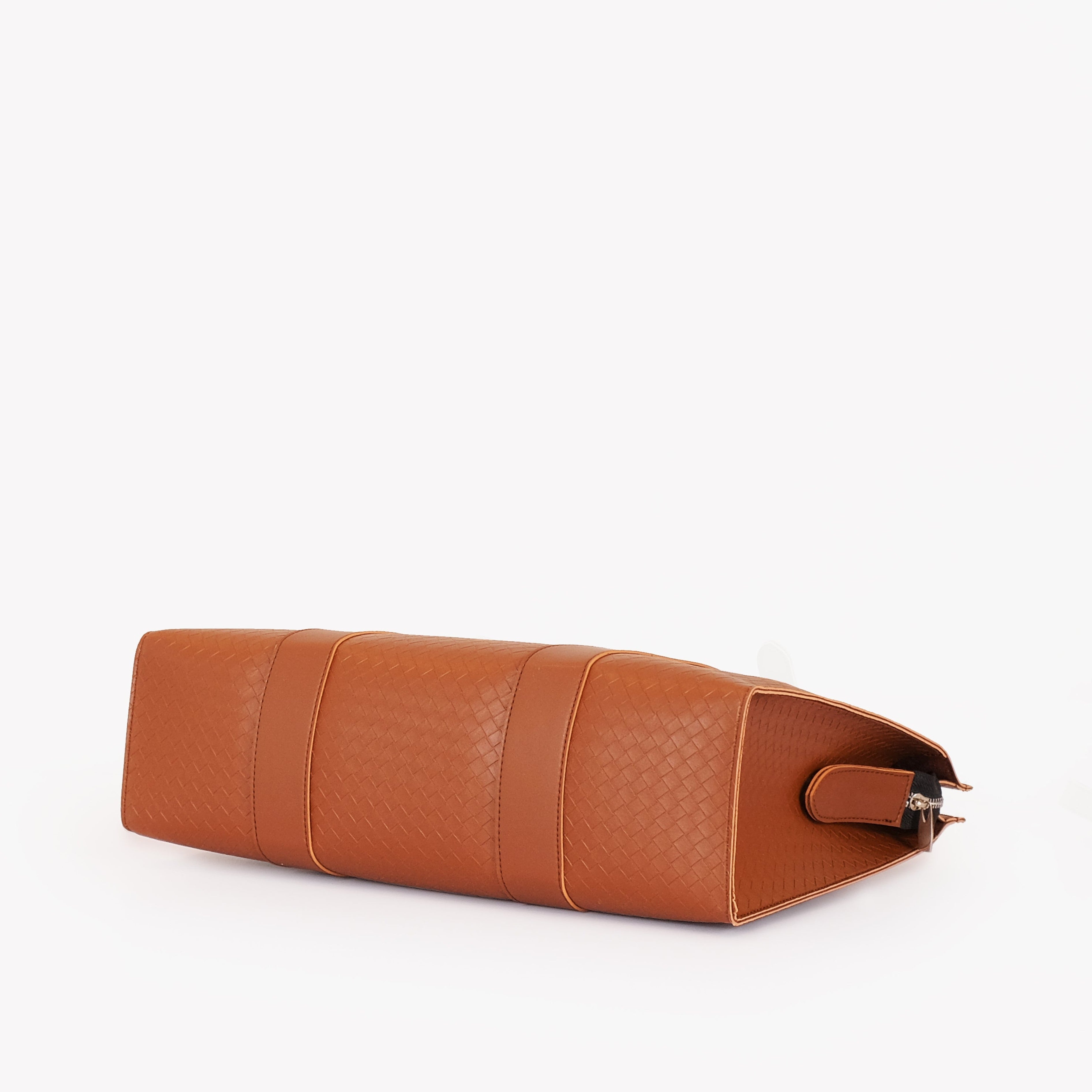 Brown weaved laptop bag with sleeve