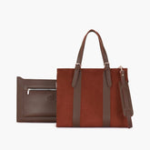 Dark brown suede laptop bag with sleeve