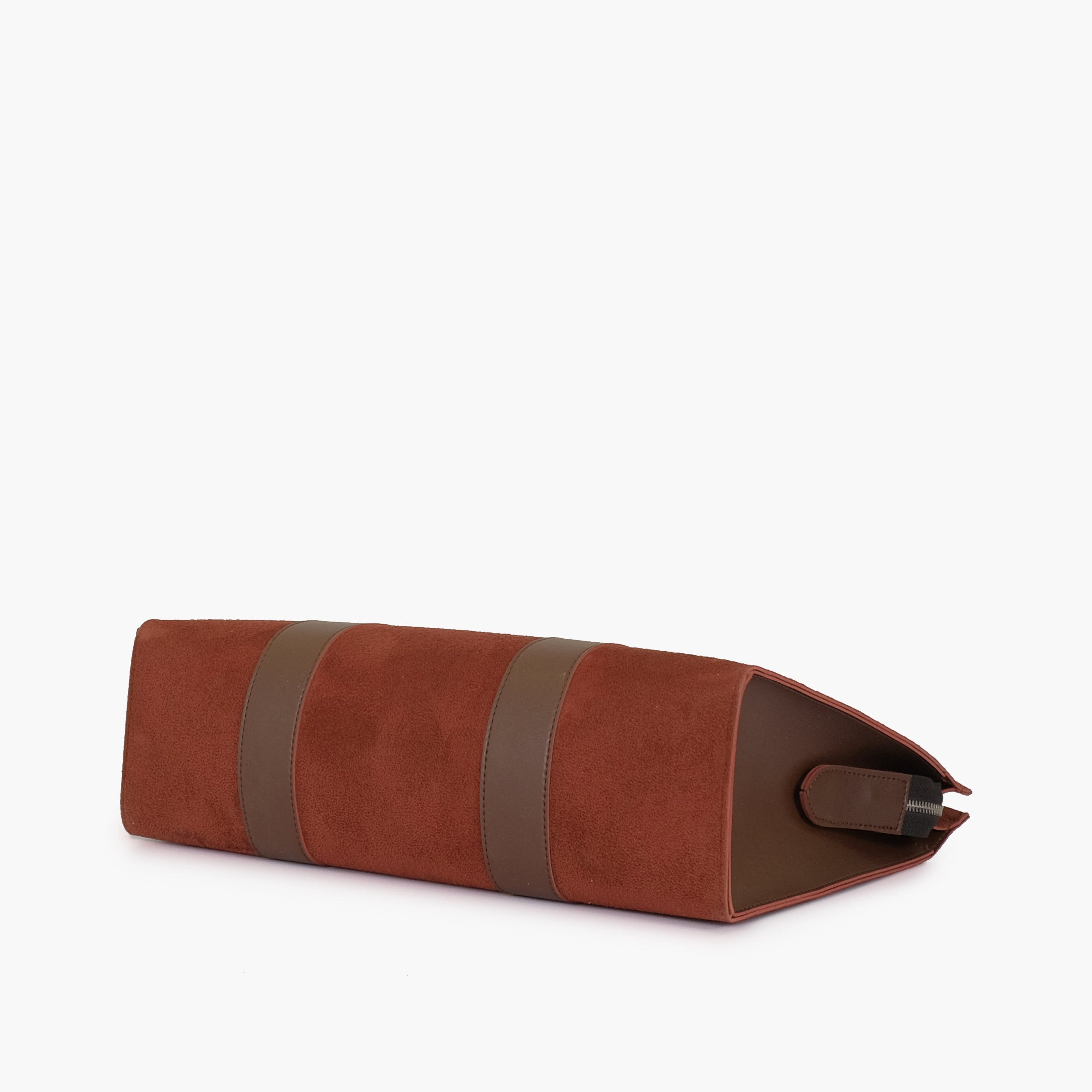 Dark brown suede laptop bag with sleeve