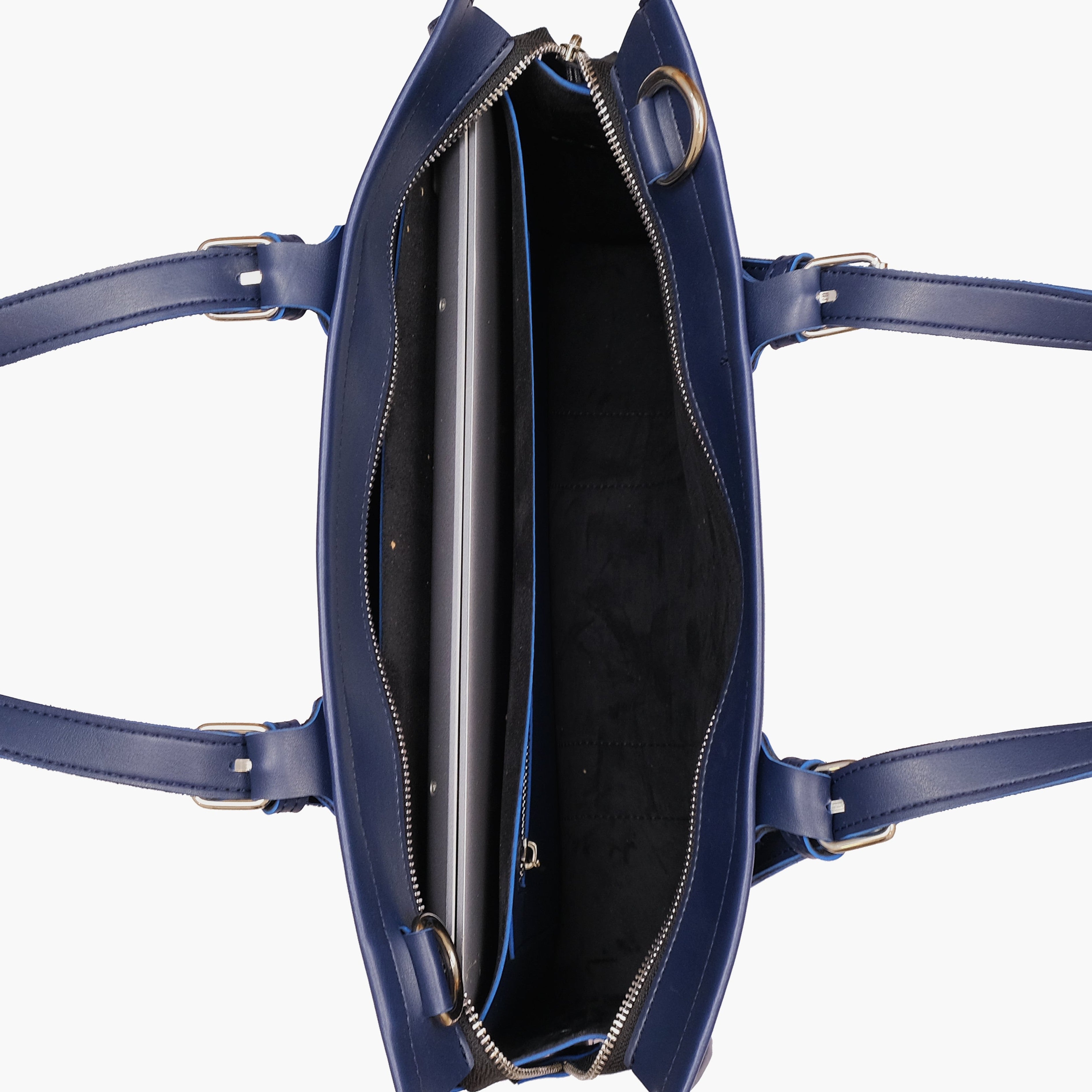 Blue laptop bag with sleeve