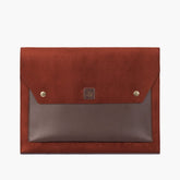 Dark brown suede laptop sleeve 17"