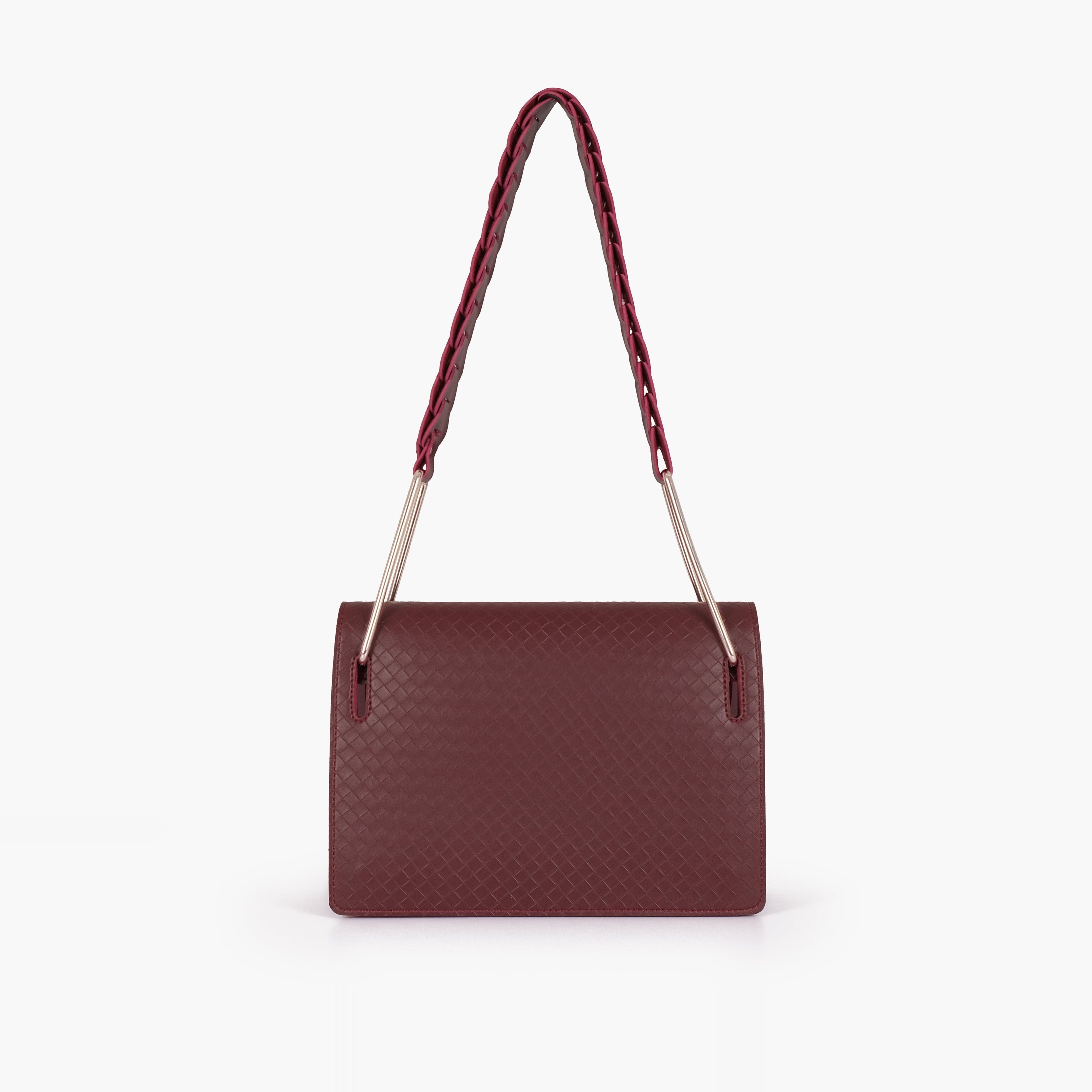 Burgundy loop strap shoulder bag
