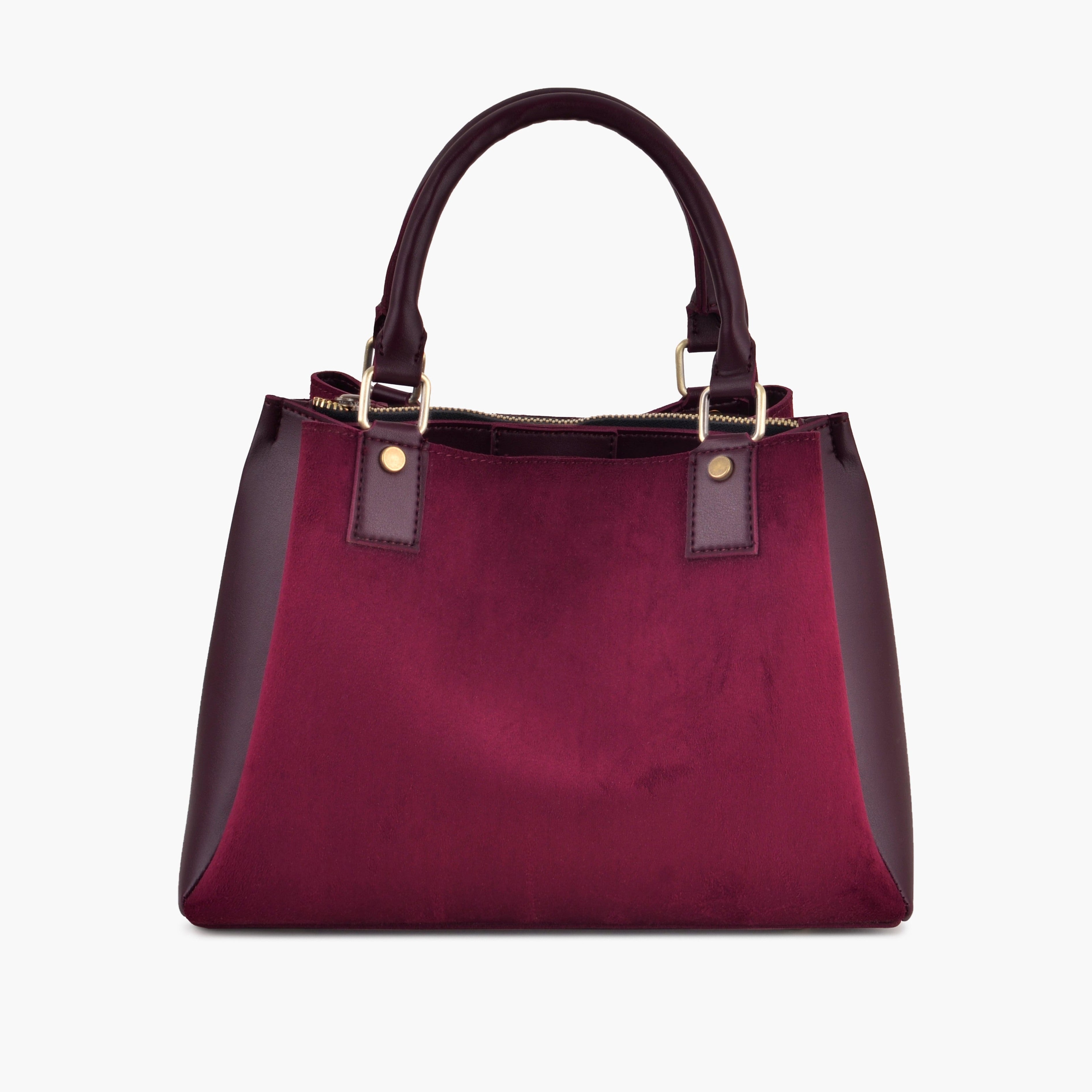 Burgundy suede mini bag