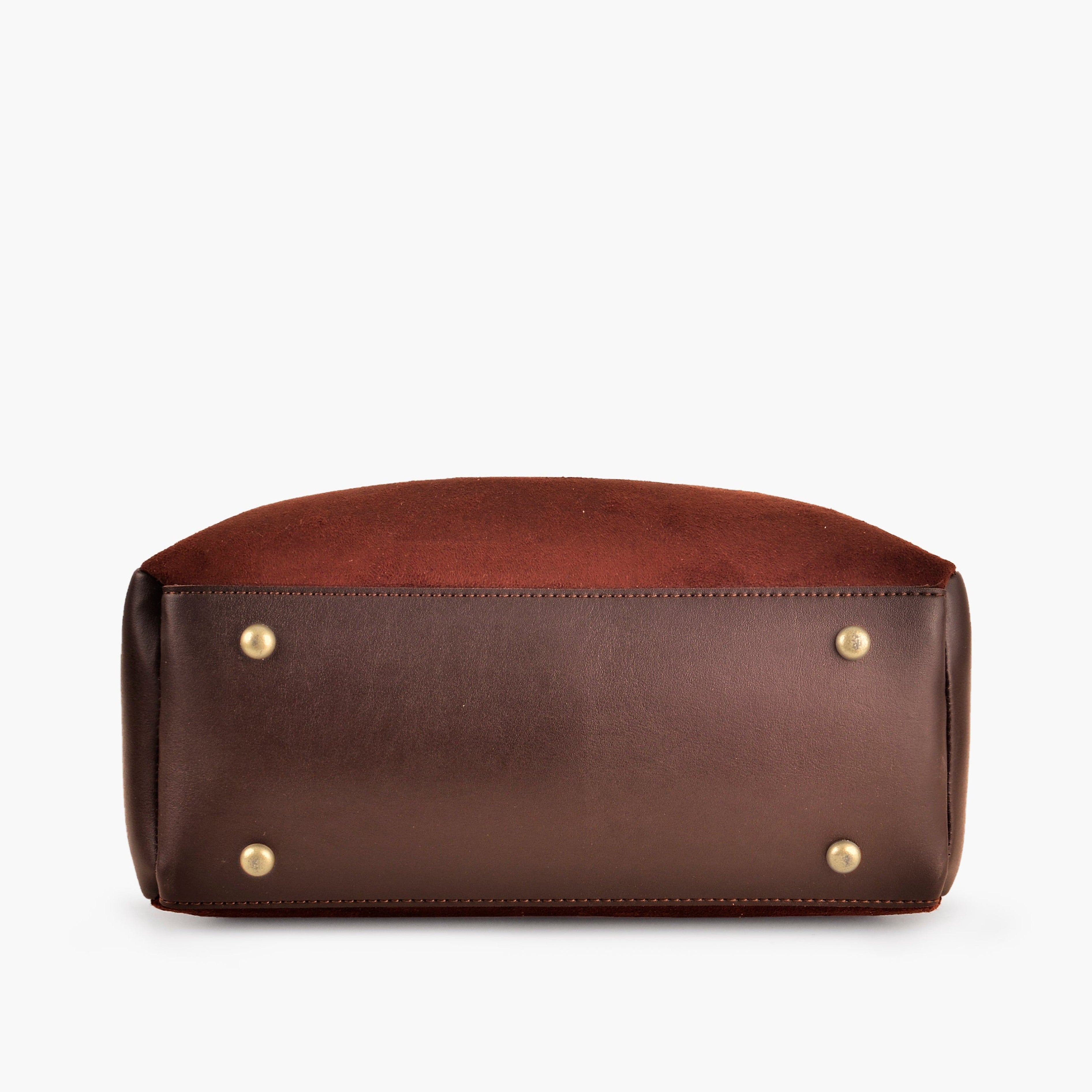 Dark brown suede mini bag