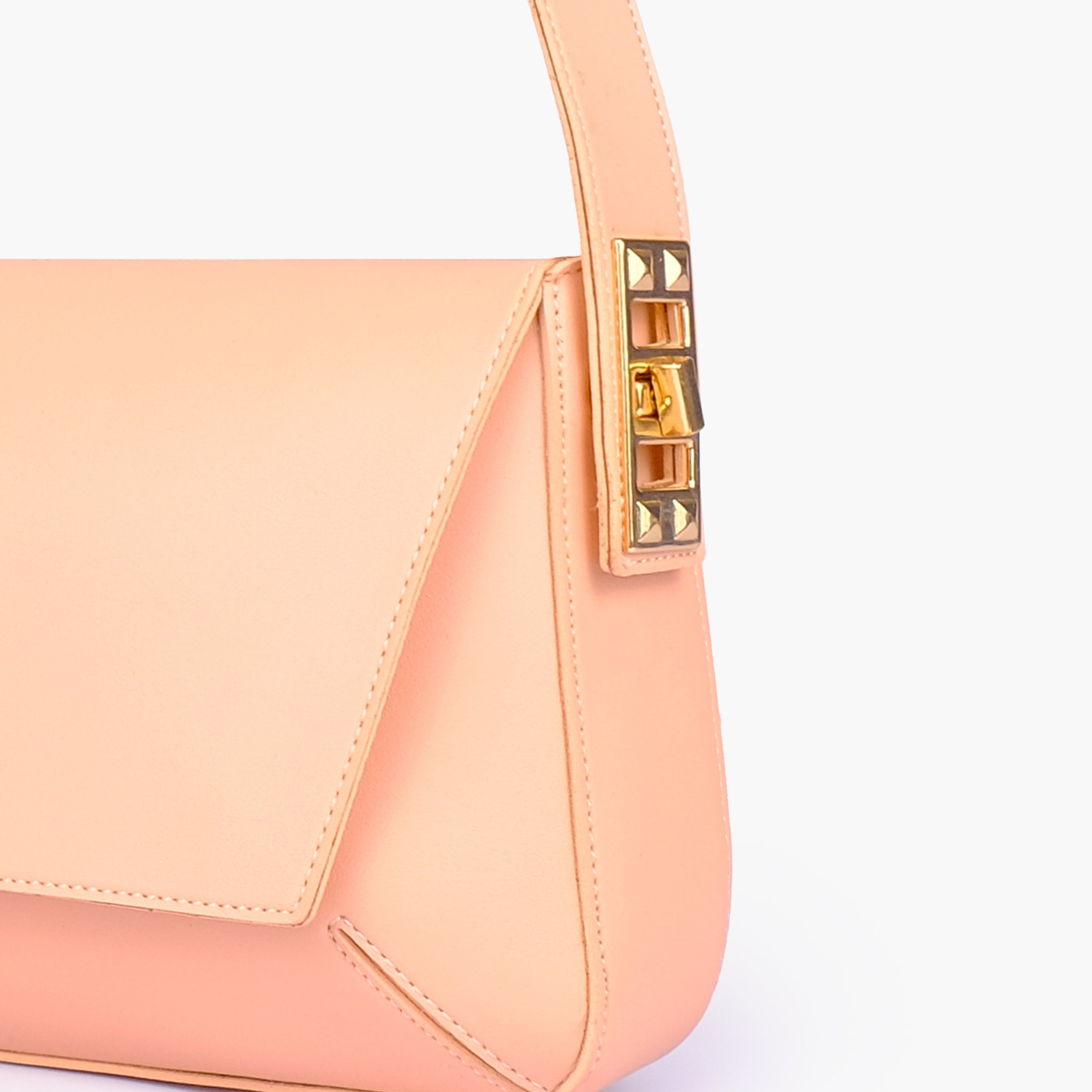 Peach mini flap bag