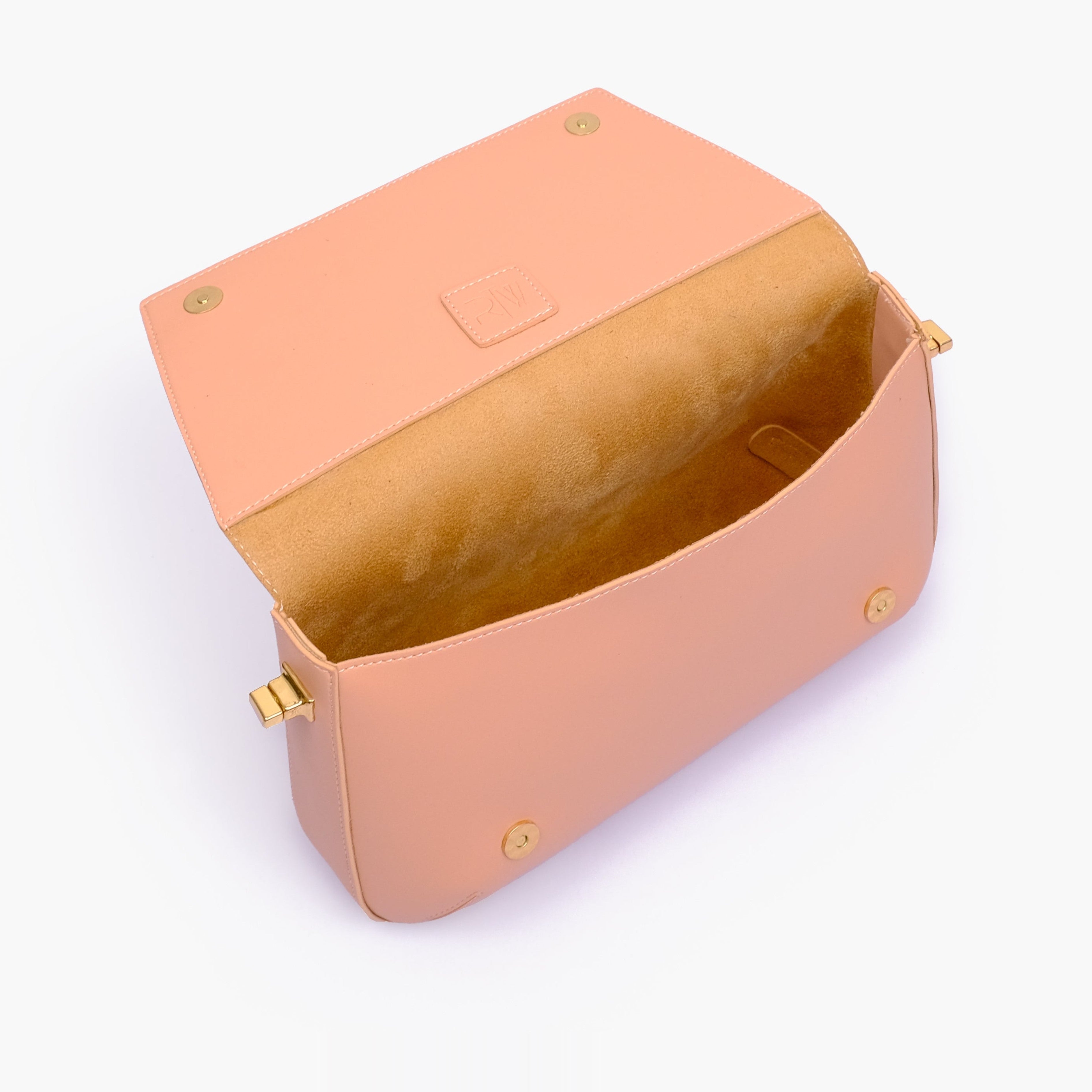 Peach mini flap bag