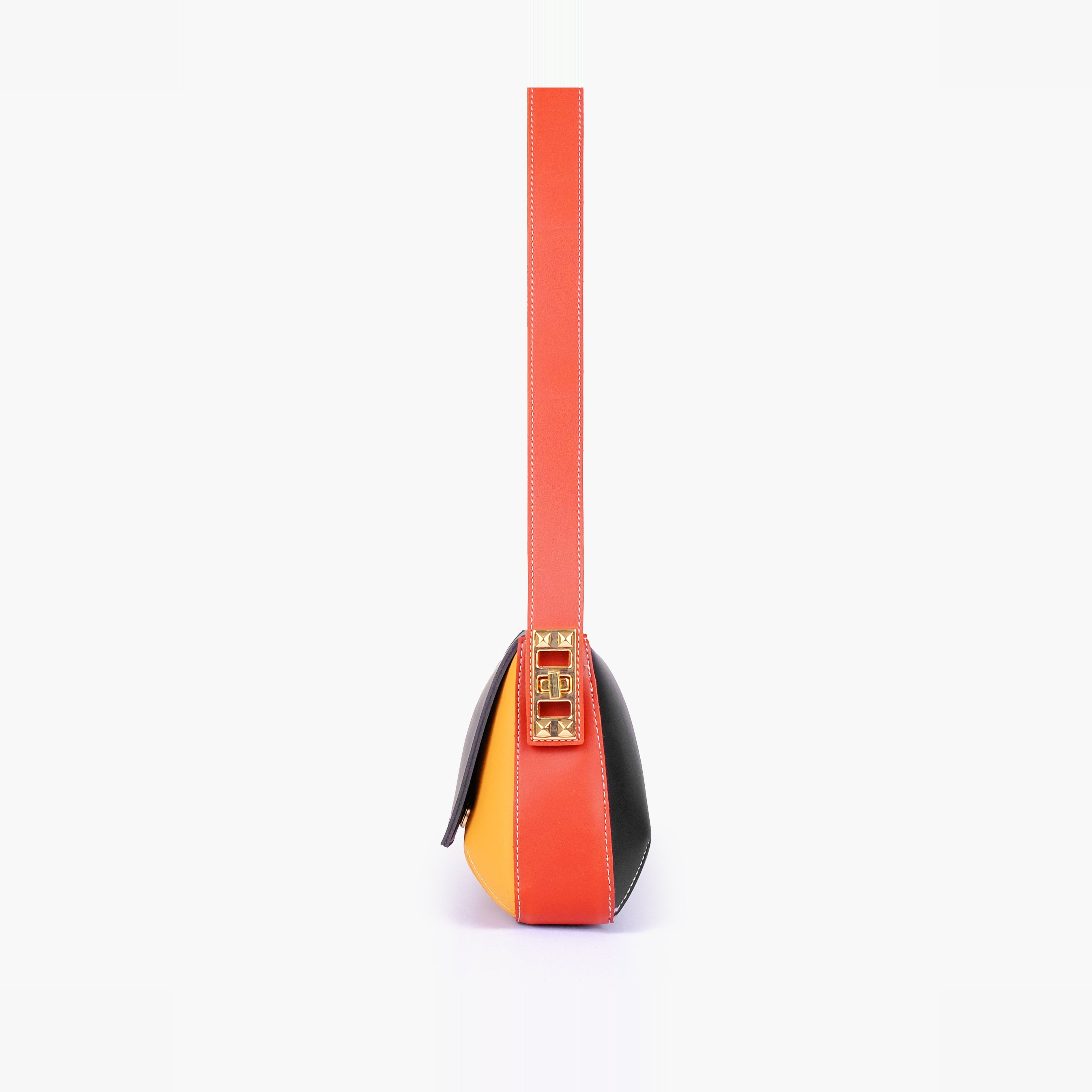 Autumn color-blocking mini flap bag
