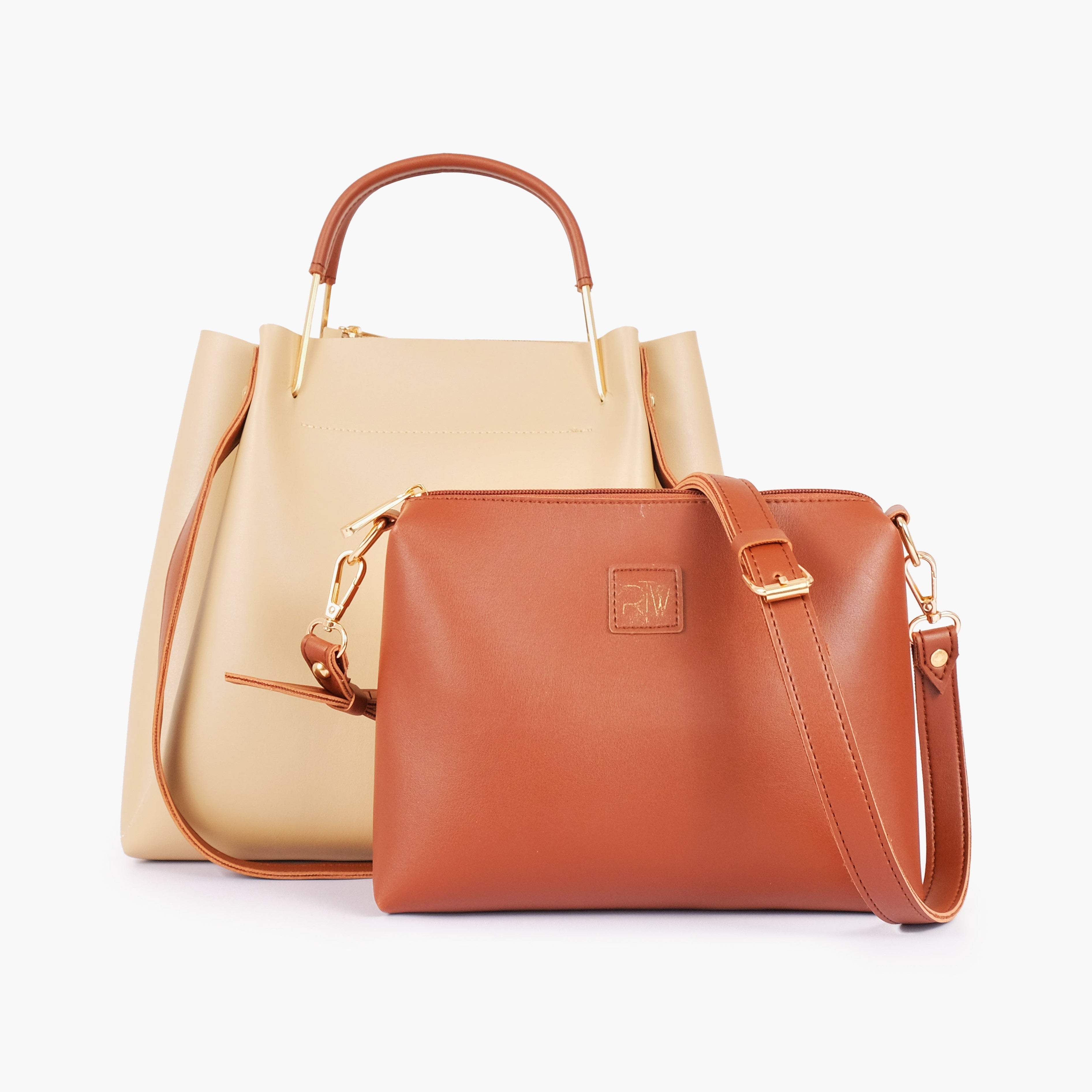 Off-white metal handle tote bag