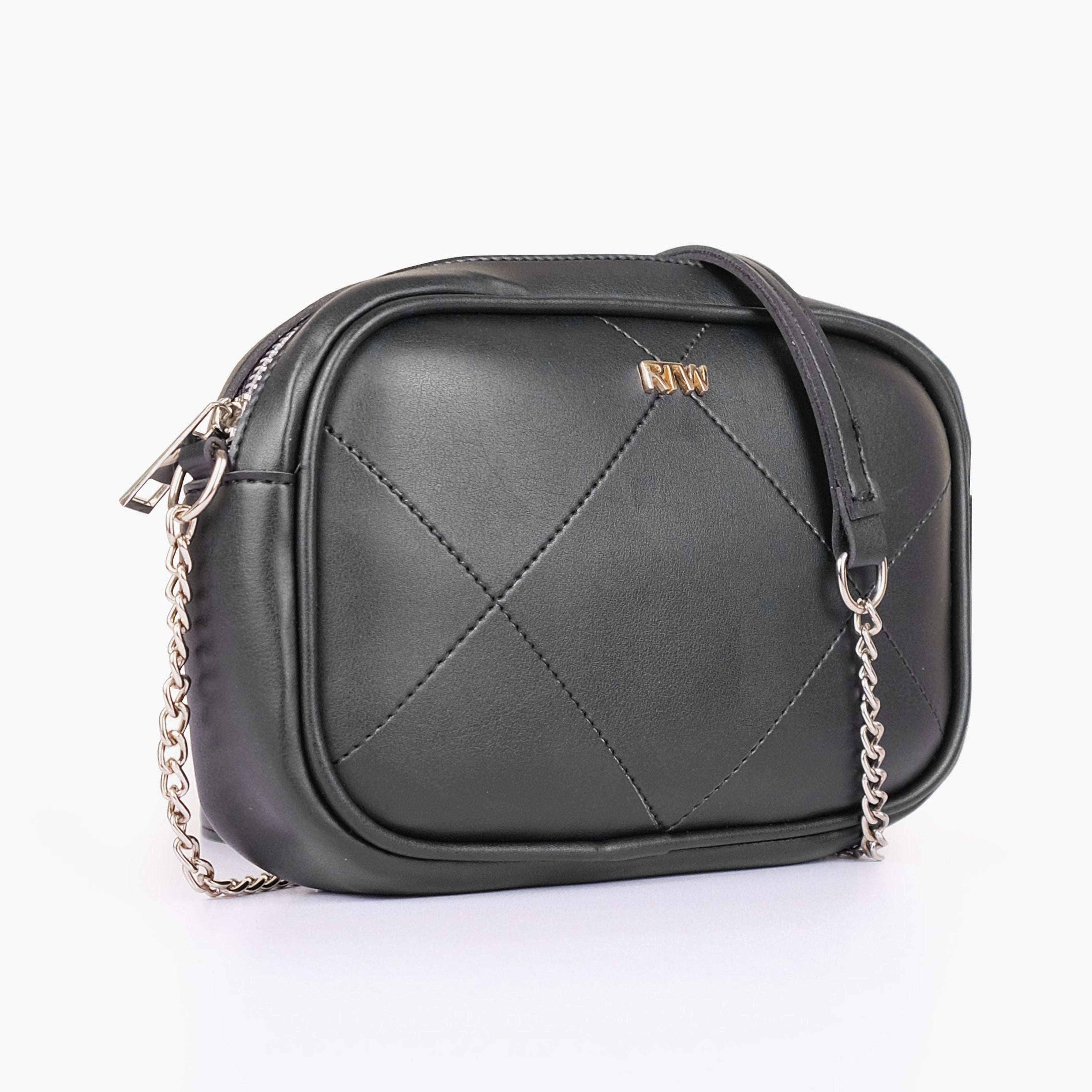Black mini quilted crossbody bag