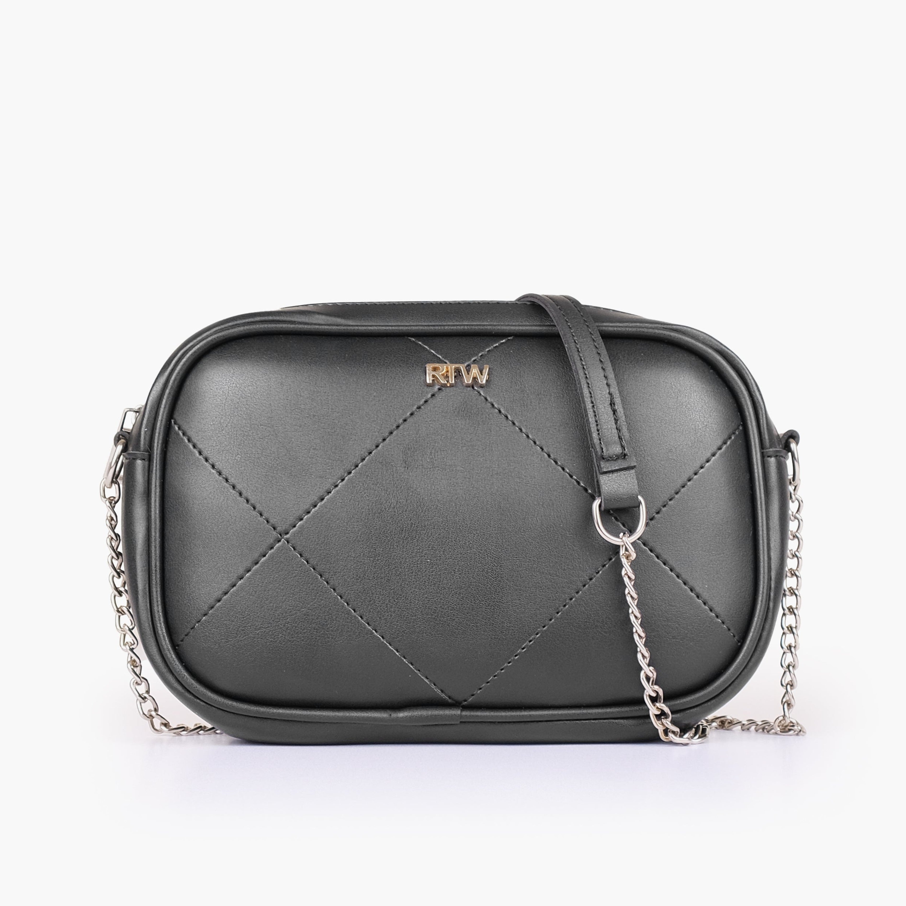 Black mini quilted crossbody bag