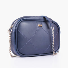 Blue mini quilted crossbody bag