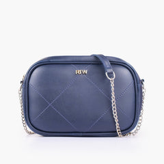 Blue mini quilted crossbody bag