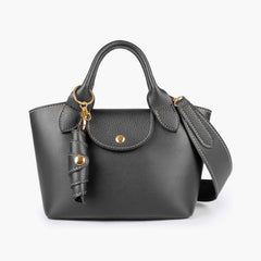 Black mini top-handle tote bag