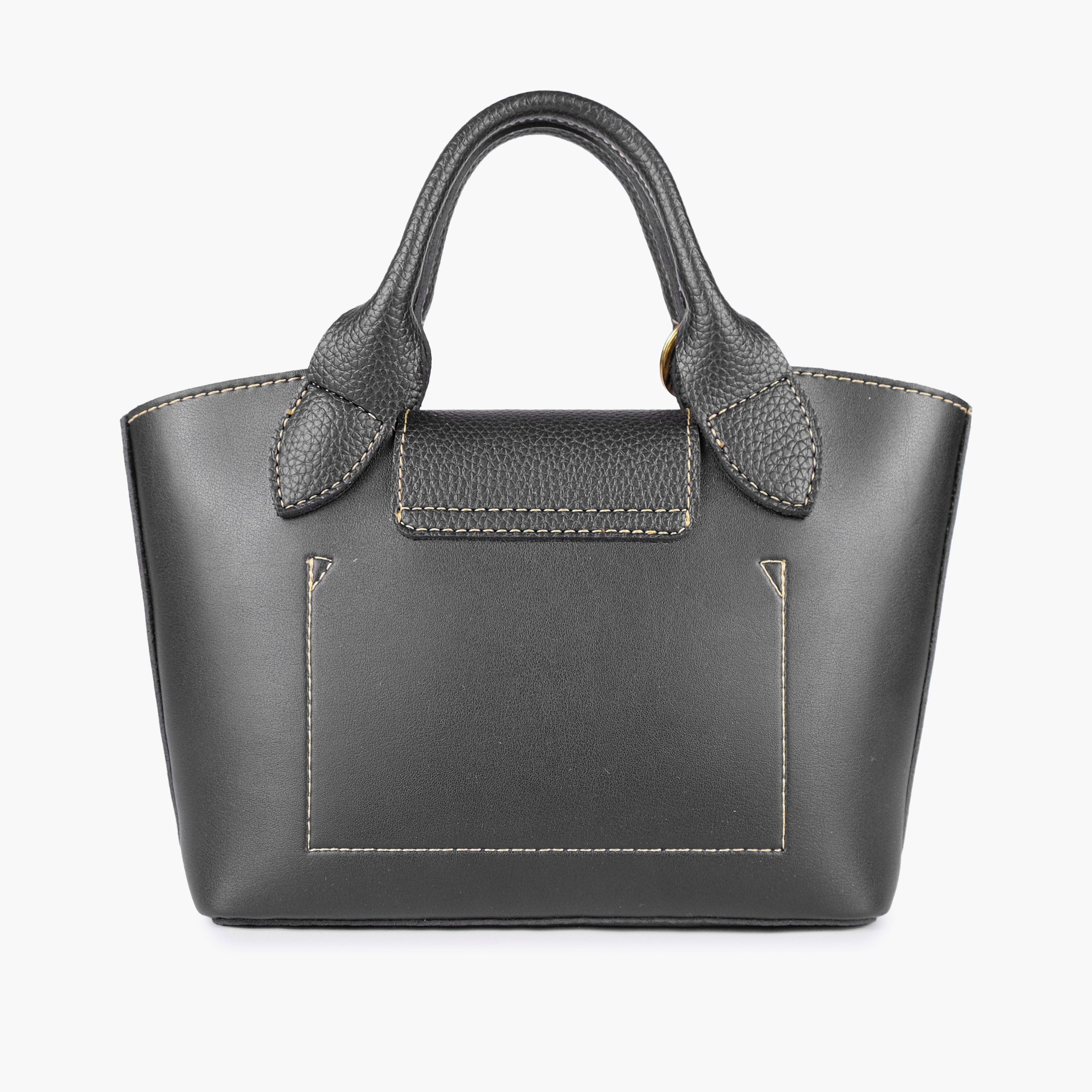 Black mini top-handle tote bag