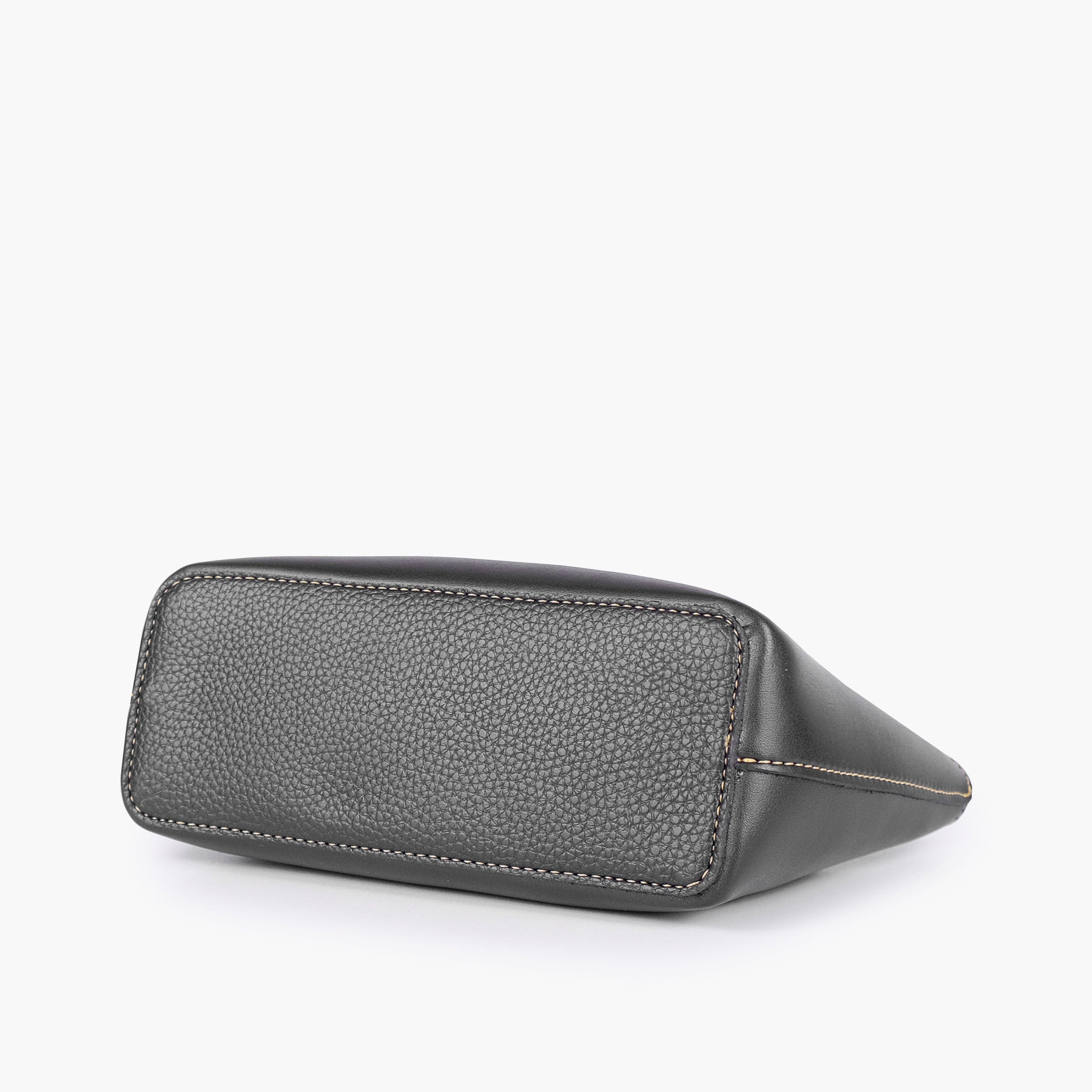 Black mini top-handle tote bag
