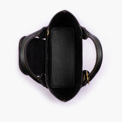 Black mini top-handle tote bag