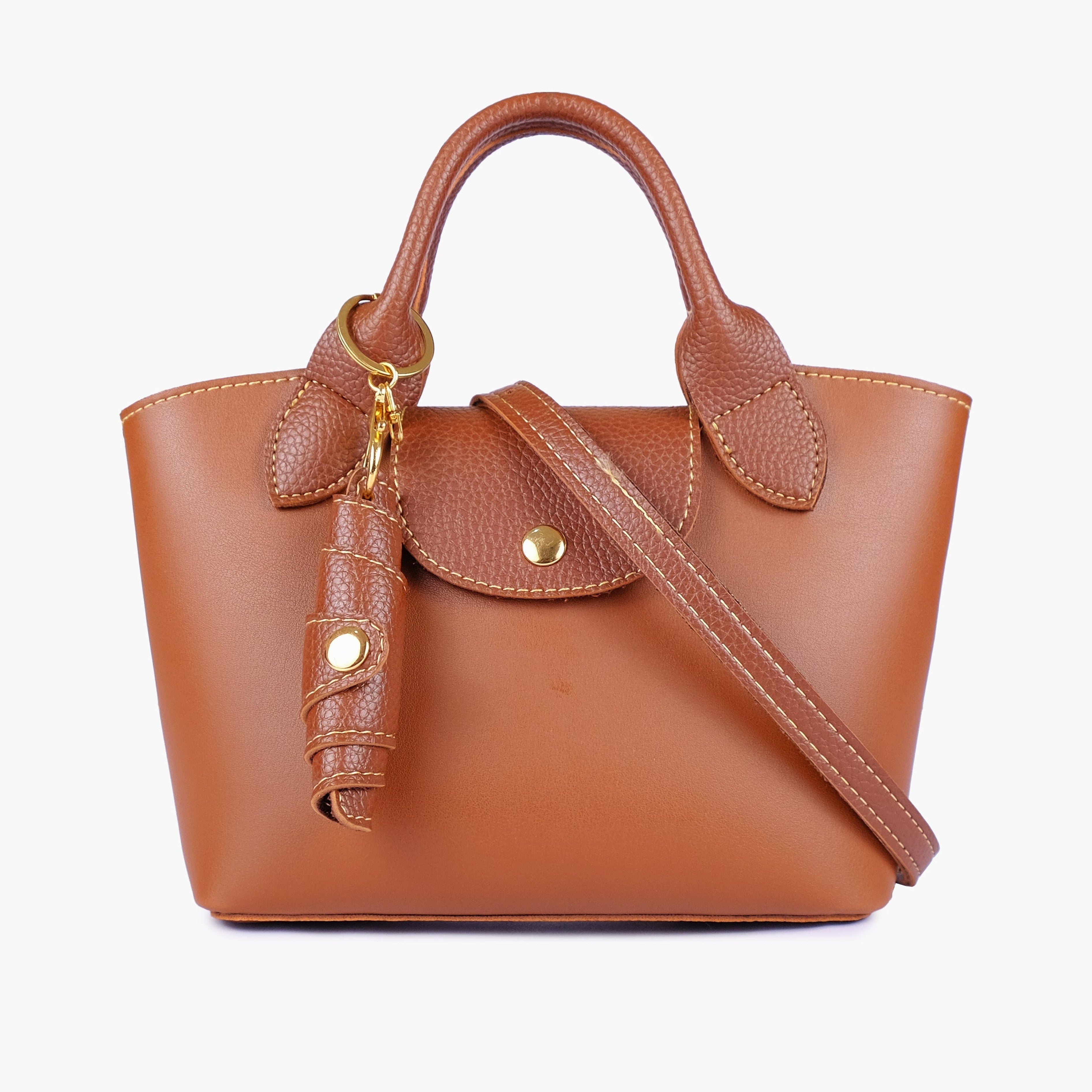 Horse brown mini top-handle tote bag