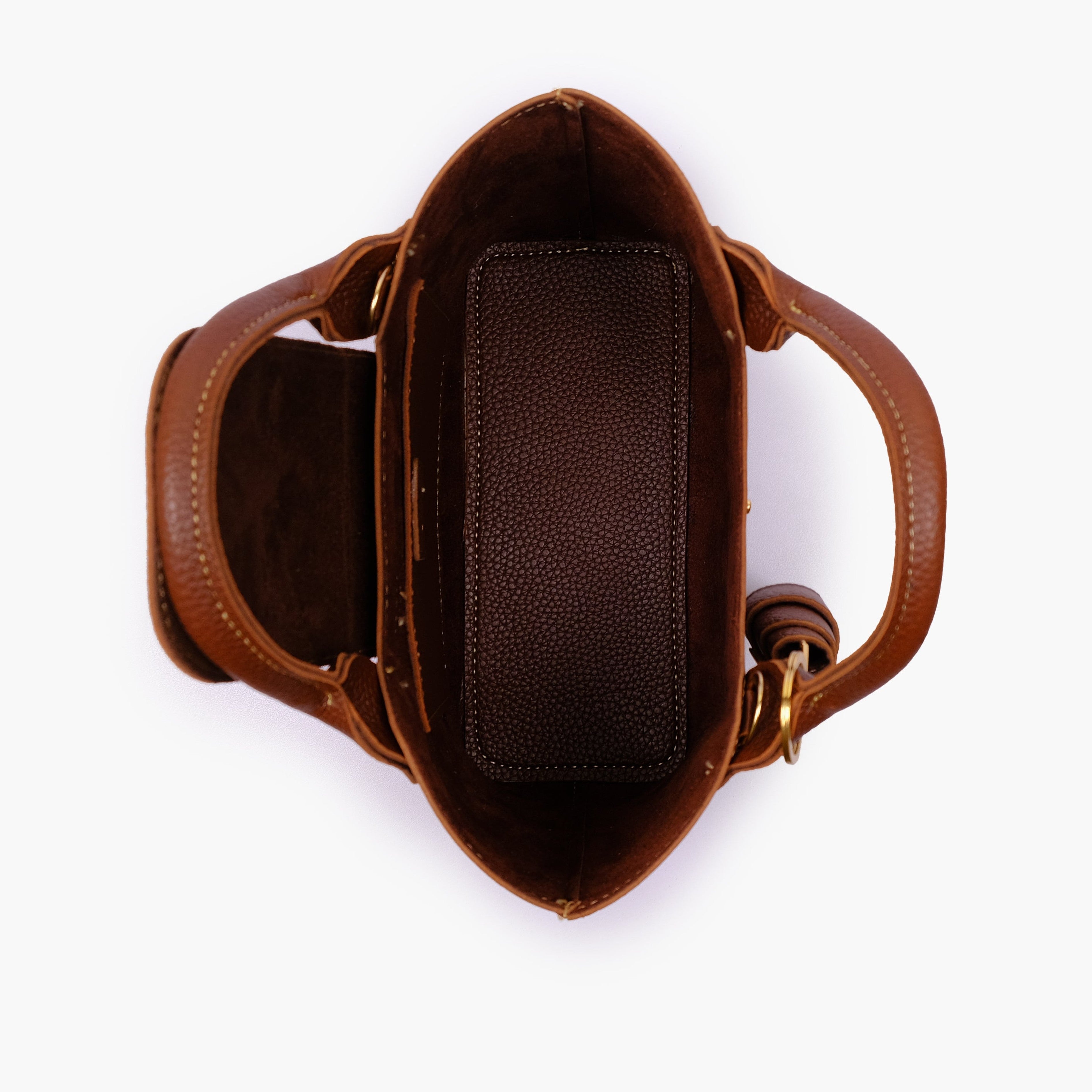 Horse brown mini top-handle tote bag