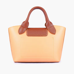 Peach mini top-handle tote bag