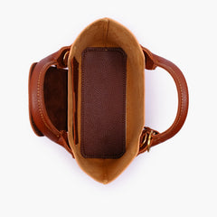 Peach mini top-handle tote bag