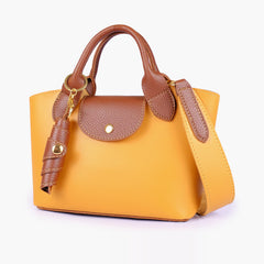 Mustard mini top-handle tote bag